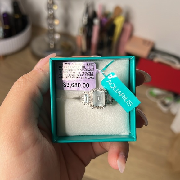 gorgeous 14k solid gold EFFY RING with aquamarine stone - Picture 2 of 3